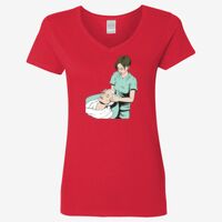 Ladies' Heavy Cotton™ V-Neck T-Shirt Thumbnail