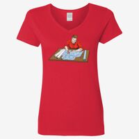 Ladies' Heavy Cotton™ V-Neck T-Shirt Thumbnail