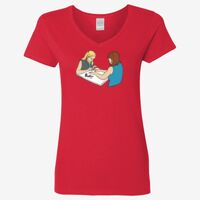 Ladies' Heavy Cotton™ V-Neck T-Shirt Thumbnail