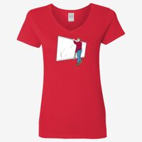 Ladies' Heavy Cotton™ V-Neck T-Shirt Thumbnail