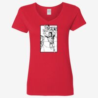 Ladies' Heavy Cotton™ V-Neck T-Shirt Thumbnail